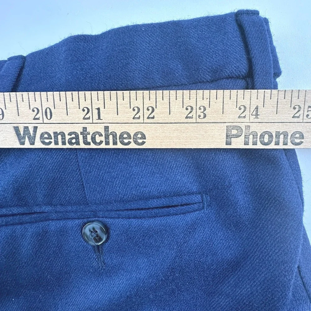 Paul Fredrick Mens 50‎ Dress Pants Blue Wool Pleated Solid Trousers Unhemmed NWT